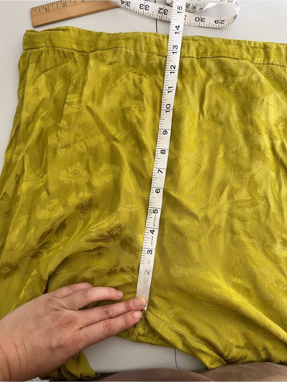 Favorite Daughter Satin Jacquard Wide Leg Friday Wide Leg Pant Lime 12 Persephon - Picture 12 of 17